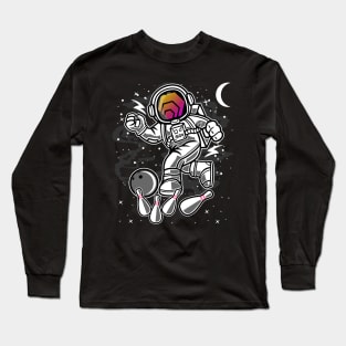 Astronaut Bowling HEX Coin To The Moon HEX Crypto Token Cryptocurrency Blockchain Wallet Birthday Gift For Men Women Kids Long Sleeve T-Shirt